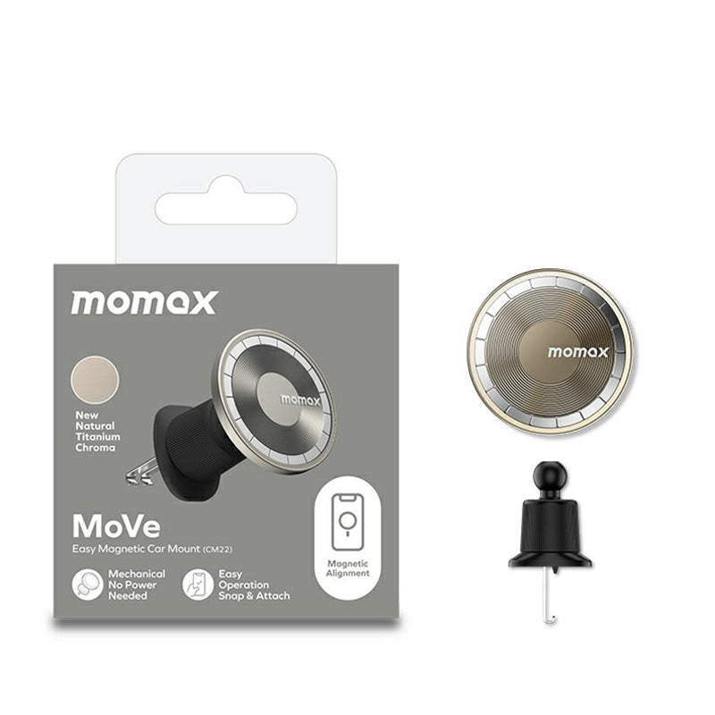 MOMAX MoVe Magnetic Wireless Charging Car Mount Vent Dash Charging Phone Holder Mount MOMAX MoVe Magnetic Wireless Charging Car Mount Vent Dash Charging Phone Holder Mount